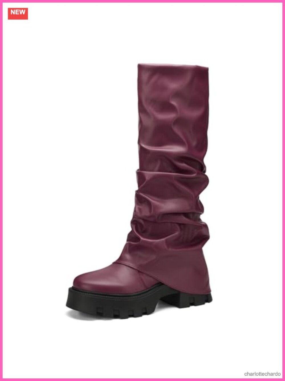 Fold Over Platform Knee High Boots Slouchy Pleated Womens Shoes